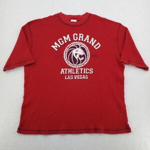 Vintage MGM Grand Athletics Las Vegas Thermal Shirt Size XXL Made In USA